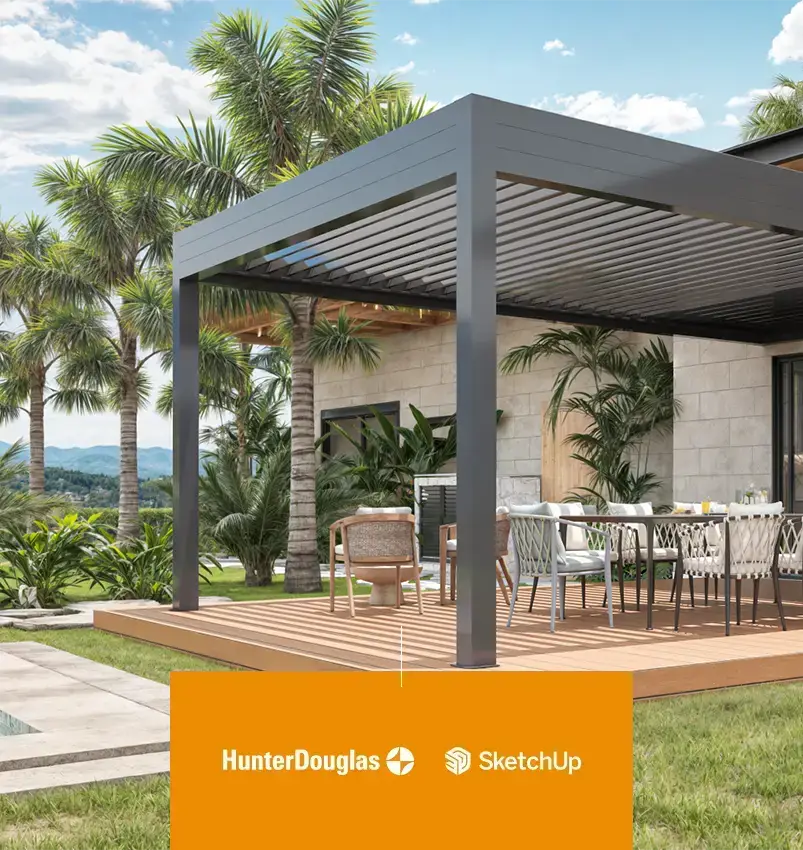 Biblioteca 3D (SKP) 2 Hunter Douglas pergolas exteriores para modelos de sketchup
