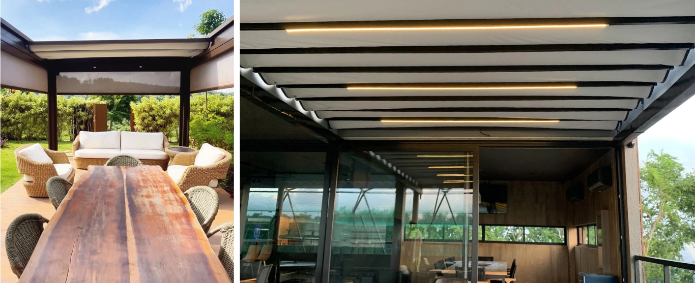Pergolas con luces led alta calidad en los detalles